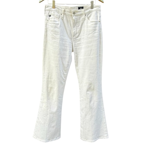 AG Adriano Goldschmied The Quinne High Rose White Flared Jeans - Picture 1 of 6